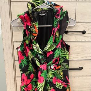 Stunning colorful Samuel Dong triple wired collar cross tie bubble dress!!